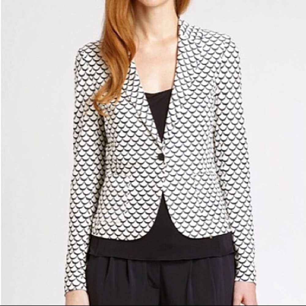 Tory Burch Hayley Scallop Print One Button Blazer